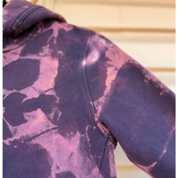 Lululemon purple/maroon tie-dye hooded long-sleeved sweater, drawstring, size 4 - Picture 7 of 14